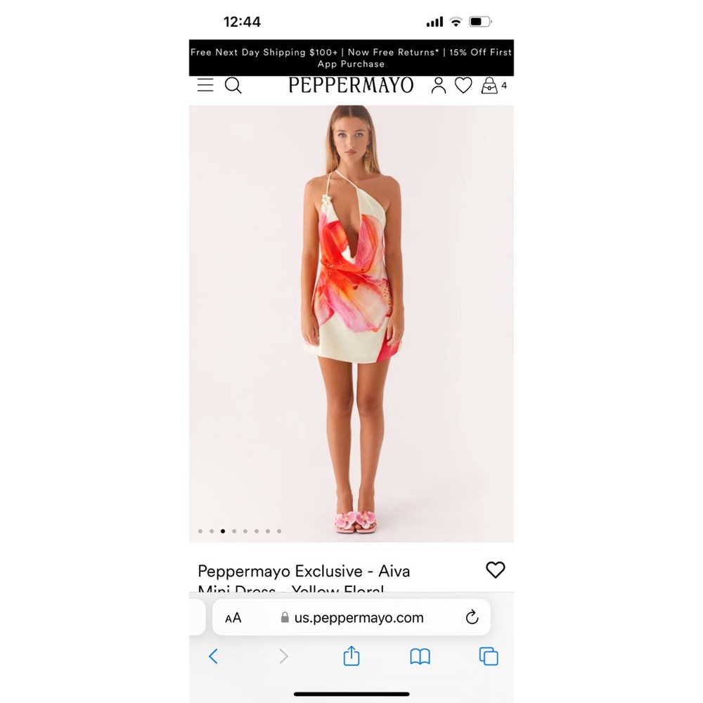 Peppermayo Aiva Mini Dress - Yellow Floral